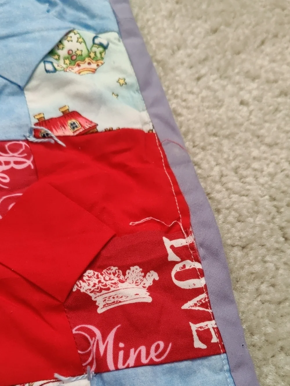 Colorful Patchwork Handmade Quilt Throw Y2K Cottagecore Vintage Retro Cotton